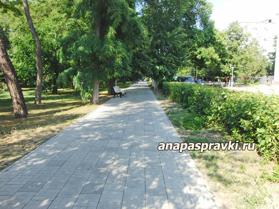 Улица Пушкина в Анапе рядом с Аллеей Славы